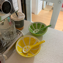 Xin Help Day Style Creativity Cute Ceramic Fruit Bowl Rice Bowl Rice Bowl with Bowl Spoon Plan Spoon Bowl Cutlery