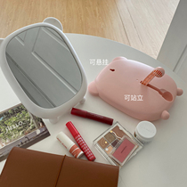 Xin Help Grocery Paving Student Dormitories can hang dressers Mirror Desktop Cute small ears Desktop Makeup Mirror