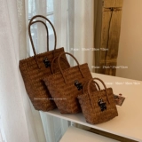 Оригинальная плетеная корзина, вместительная и большая сумка на одно плечо