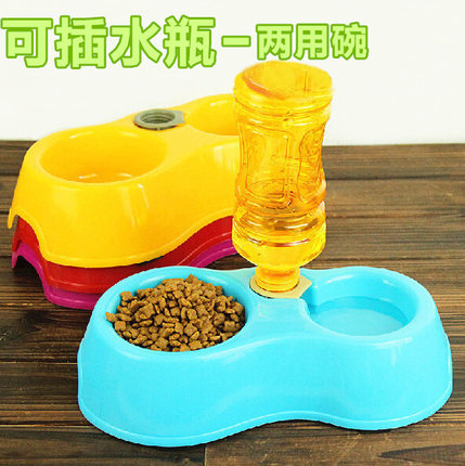 Pet Double Bowl Eating Basin Cat Basin Dog Basin With Non-slip Double Mouth Dog Bowl Drinking Water Feeding and Pet Supplies Special Price