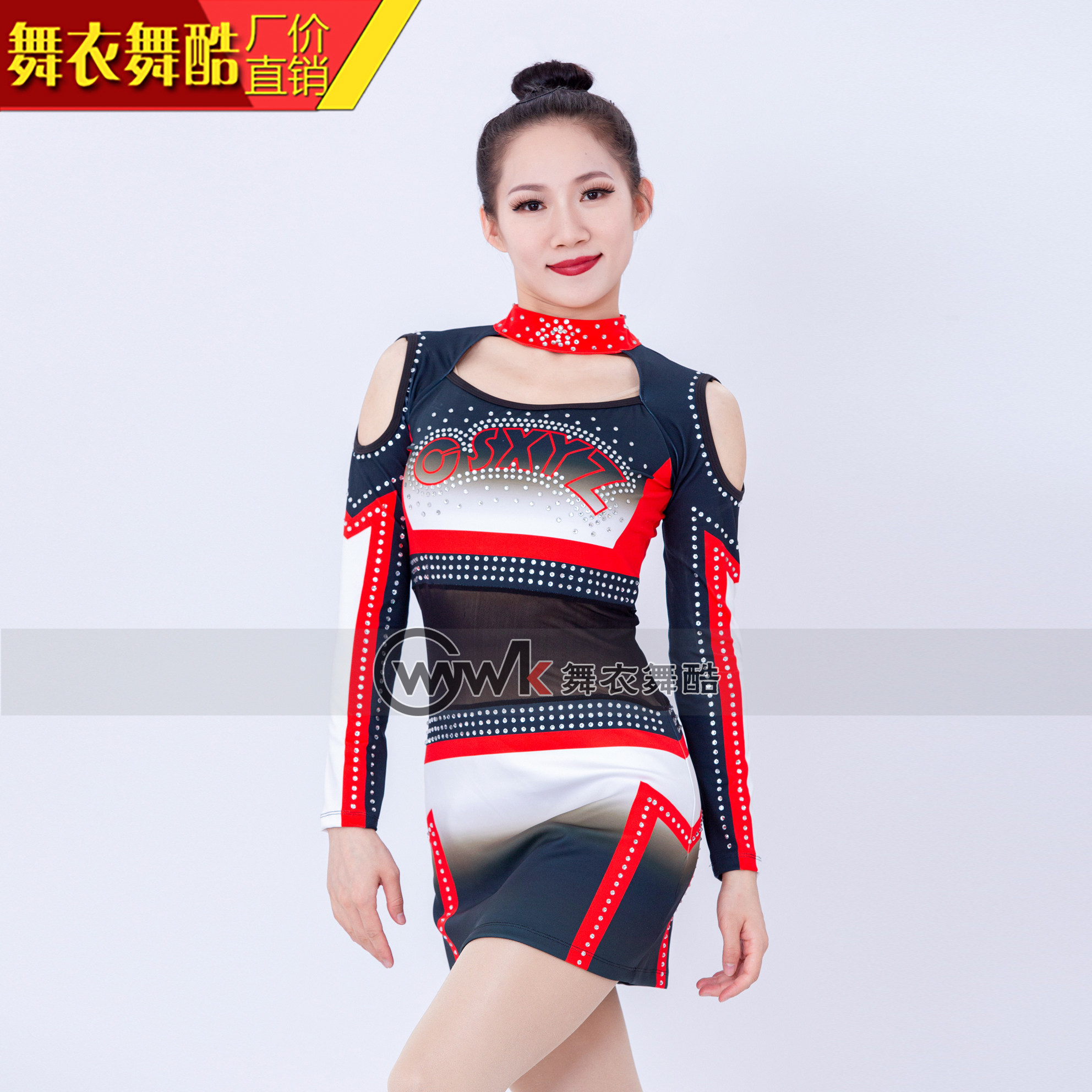 Dance clothes dance cool cheerleading uniform skills professional campus sports performance football baby girl children competition training