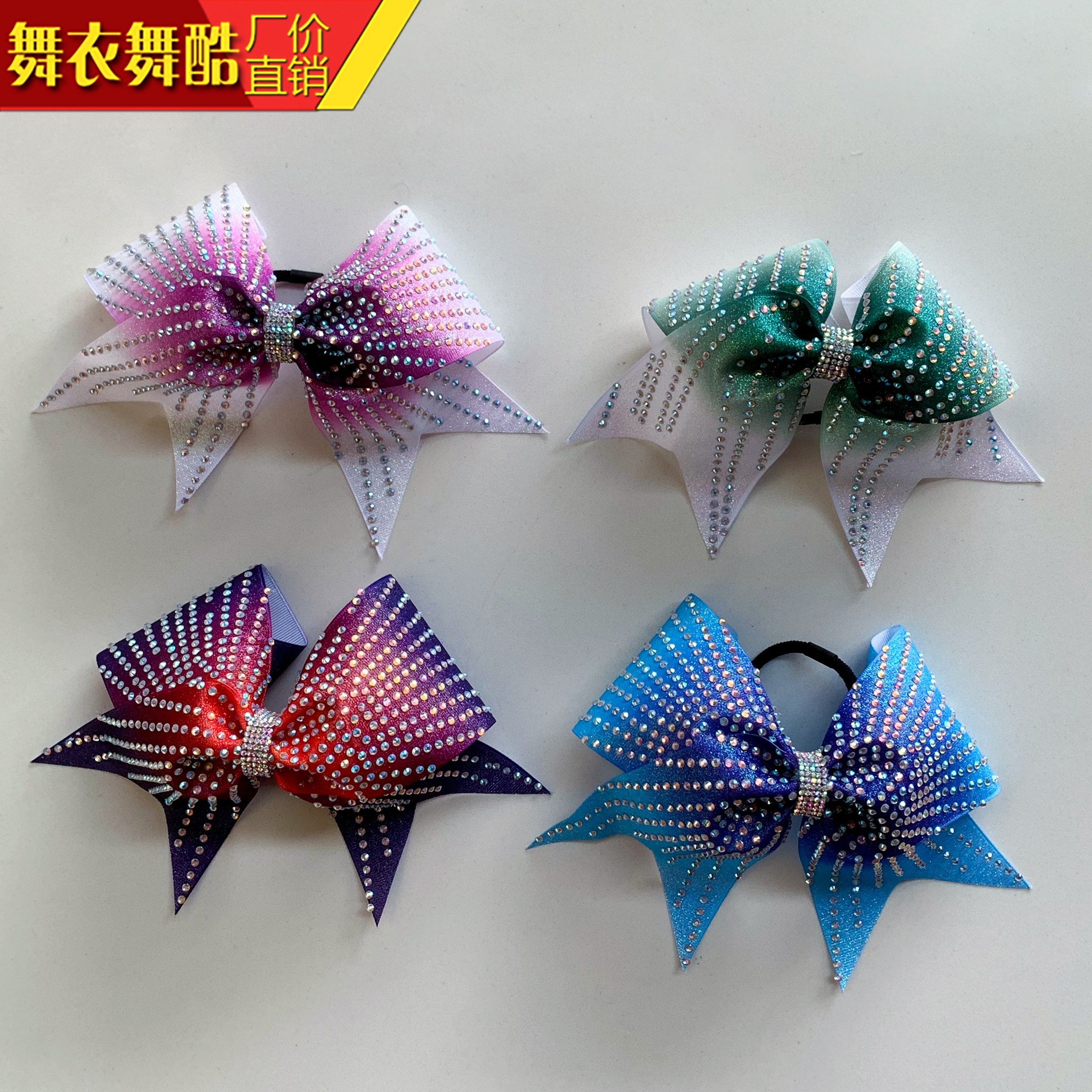 Dance clothes dance cool handmade cheerleading competition bow headdress head flower cheerleading hair ring cheerleading