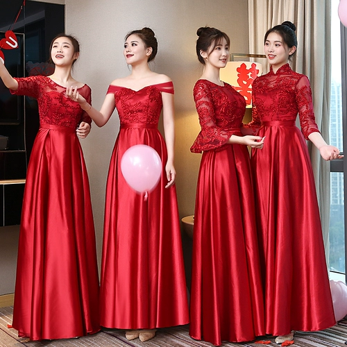 Платье подружки невесты для невесты, красное вечернее платье для школьников, костюм