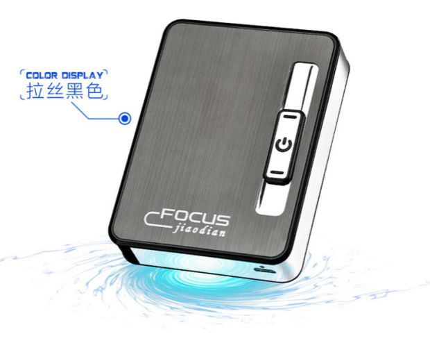 Tập trung hộp thuốc lá siêu mỏng Hộp thuốc lá bom tự động với usb sạc nhẹ hơn kim loại sáng tạo 10 gậy - Bật lửa bật lửa khò xịn