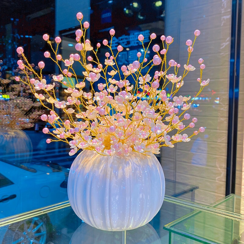 Handmade Happiness Flower Material Kit DIY Artificial Gypsophila Bouquet Acrylic Beads Beading Petals Making