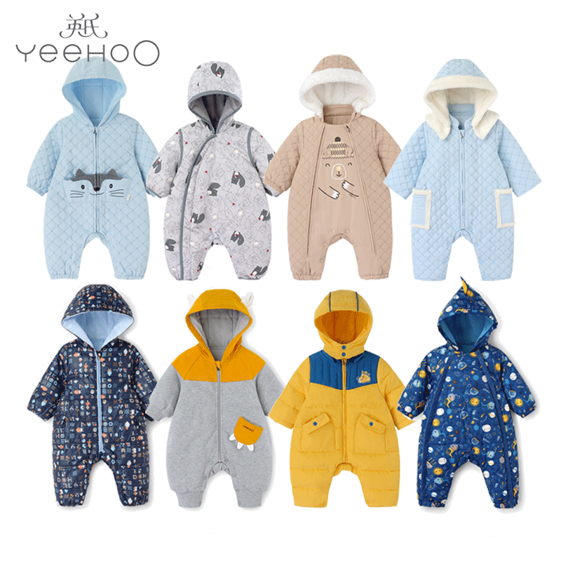 30% off Ying's winter baby jumpsuit newborn quilted down warm romper male baby romper