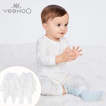 3 fold up for Yingzi childrens clothing spring and summer newborns One-piece Clothes baby Harsuit and Buddhist Clothing Pure Cotton Underwear