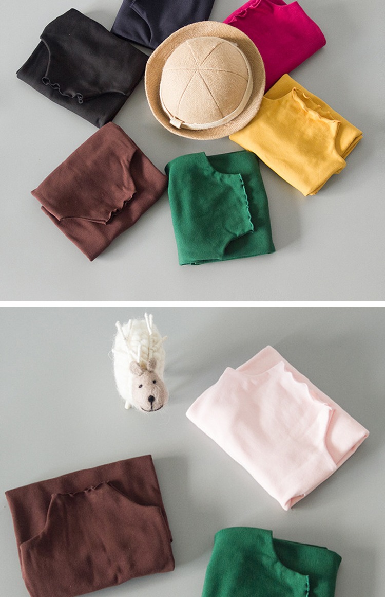Áo sơ mi nữ đáy dài tay áo thun cộng nhung nhung 2018 Quần áo cotton thu đông mới cho bé lớn và áo sơ mi nữ cổ rộng nước ngoài áo thun cho bé gái 2 tuổi