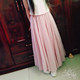 2020 Spring and Autumn Chiffon Skirt Solid Color Large Swing Skirt Three-layer Slender and Elegant Beach Vacation Skirt A-Line Long Skirt