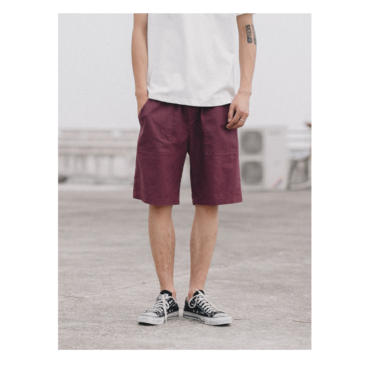 GBOY mùa hè Nhật Bản Harajuku phong cách linen quần short nam thanh niên màu rắn đơn giản phần mỏng rửa chic loose quần