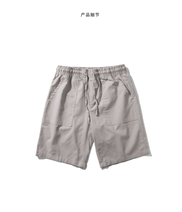 GBOY mùa hè Nhật Bản Harajuku phong cách linen quần short nam thanh niên màu rắn đơn giản phần mỏng rửa chic loose quần