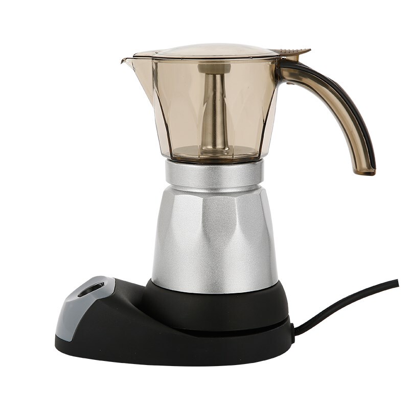 Electric Moka Pot Italian Coffee Pot for Home and Office Use, Electric Heating Aluminum Moka Coffee Pot