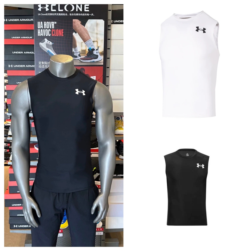 Ua under Armour's New Men's High-Elastic Quick-Drying Fitness Training Sleeveless T-Shirt Basketball Bodysuit Vest 1390100