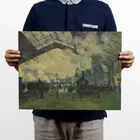 Ретро поезд, кожаный кофейный постер, настенное крепление, ностальгия