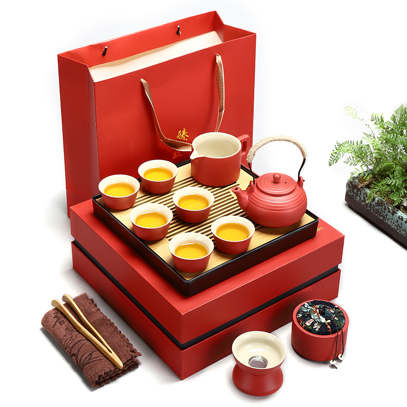 Ty-Beam Pot Ceramic Kutian Tea Furniture Gift Gift Box Set Group Home Brief Tea Cup Annual Meeting Gift Custom Logo