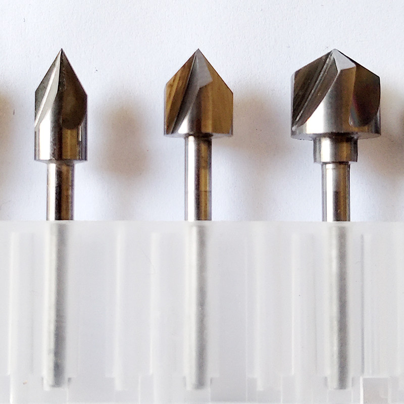 Chamfering drill bit carbide tungsten steel PCB circuit board carbon fiber 60 80 degree countersunk hole countersunk cone surface drill nozzle