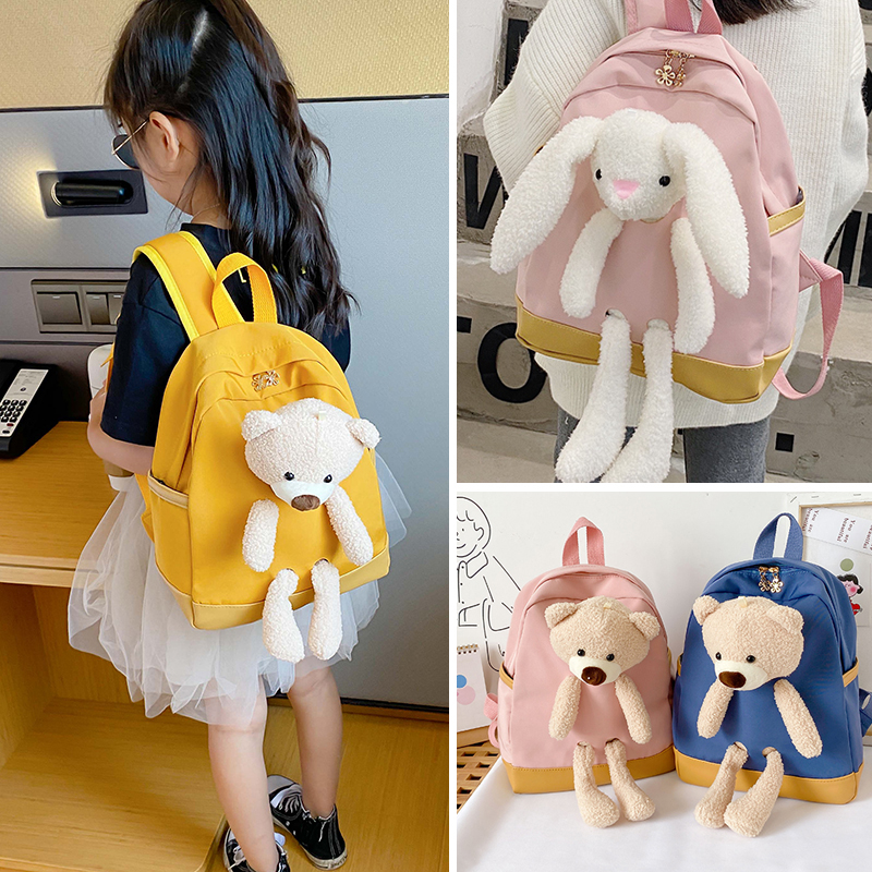 Children's School Bag Kindergarten Double Shoulder Bag Cute Little Middle Big Class Cartoon Tutorial Bag Baby Fashion Little Girl Bag