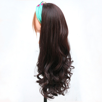 Wig female hair lazy hair hoop wig network red black long curl hair half-head type natural full head set