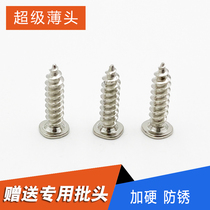 Thin head self-tapping nail Advertisement special screw luminous word base plate fixed screw stainless steel mini-word screw