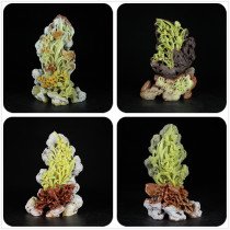 Shi Junzhai Qingtian stone carving boutique ornaments three-color closed door green dragon egg stone lighting frozen orchid modest gentleman carving