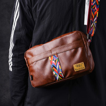 Tide Brand Hong Kong it pattern mens shoulder bag Japan Korea leather mens and womens shoulder bag leisure sports backpack