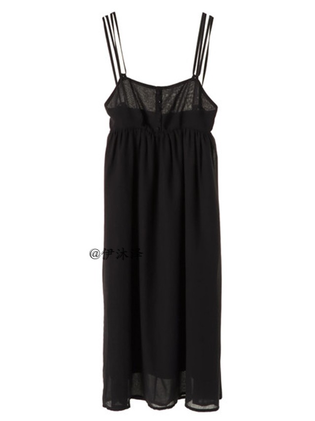 Nhật bản ban đầu eme 18 mùa hè mới item ngực dây đeo chiều rộng loose dress OP đầm suông dài