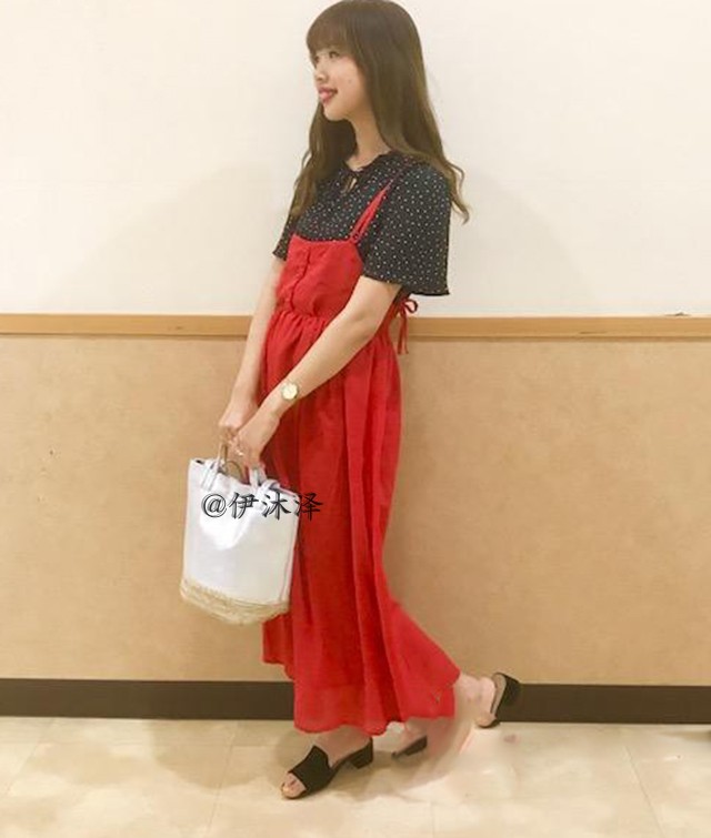 Nhật bản ban đầu eme 18 mùa hè mới item ngực dây đeo chiều rộng loose dress OP