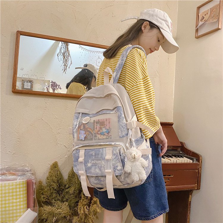 School Bag Girls Junior High School Kids Light Elementary School Kids Fresh And Cute Teenage Girl Hearts Three To Five Sixth Grade Large Capacity Double Shoulder Bag