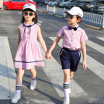 Kindergarten Garden Clothing Summer Clothing Children Graduation Banfu Chorus for Han Edition Inn College Wind Primary School Uniforms Suit