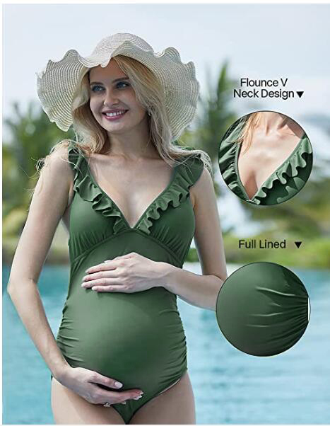 Maternity One-Piece Swimsuit, Small Lace Sexy Swimwear, Belly Support, Comfortable for Hot Springs, Beach, Seaside Vacation, Oversized Maternity One-Piece Swimsuit, Small Lace Sexy Swimwear, Belly Support, Comfortable for Hot Springs, Beach, Seaside Vacation, Oversized