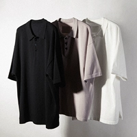 LIFEGOESON 2018ss ba màu vải lụa tơ tằm chống nhăn áo phông polo nam