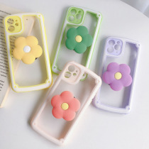 iphone1213 fresh colored rim flower holder 11promax anti-fall xxs mobile phone shell xr female 8plus