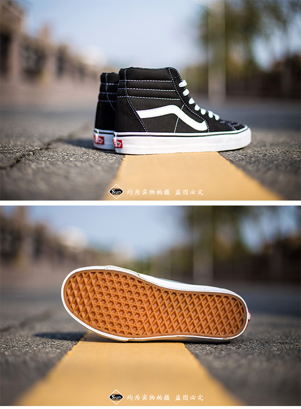 Spot Vans Sk8 hi màu đen và trắng cổ điển giày vải cao cổ giày nam giày nữ giày trượt ván VN000D5IB8C - Dép / giày thường giày tập gym nữ