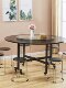 Home round table dining table foldable mobile dining table simple folding table hotel round desktop three-fold table