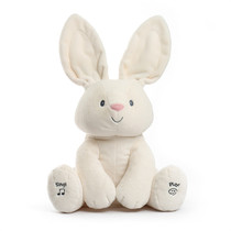 BABY GUND Shy Little Bunny Flora Peekaboo Cat Baby Music Soothing Plush Toy