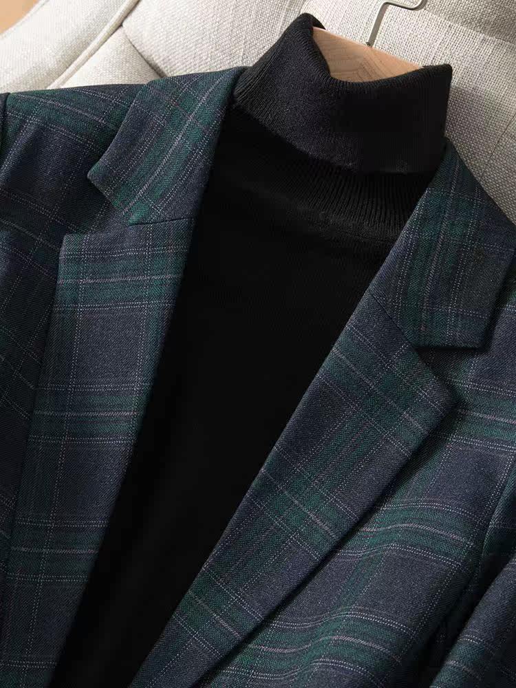 Sandro Mosquoni Plaid Suit Jacket Woman Spring Autumn 2021 New Loose Yingren Wind Minor West Suit