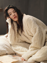 Sandro Vicari Coral Suede Pajamas Woman 2021 New Autumn Winter Thickened Warm Outside Wearing Home Clothing