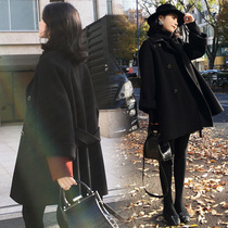 Sandro Mocoloni bifacial cashmere dresses 2021 autumn winter new black small subshort jacket