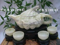 Lantian Yu Fu Gua Teapot Tea set Tea jade jewelry Practical jade ornaments Wanchao Jewelry 200588