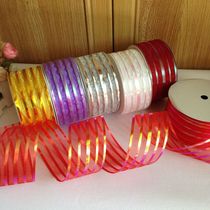 Translucent ribbon color snow gauze belt DIY gift decoration material Christmas decoration five-thread gold chiffon