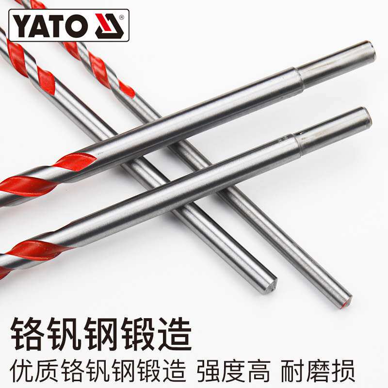 YATO impact construction drill bit round handle flashlight electric drill multifunction cement mixed earth wall steel plate punching drill