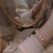 JZ STU harbor style light luxury style wild natural pearl 14K gold Baroque bracelet