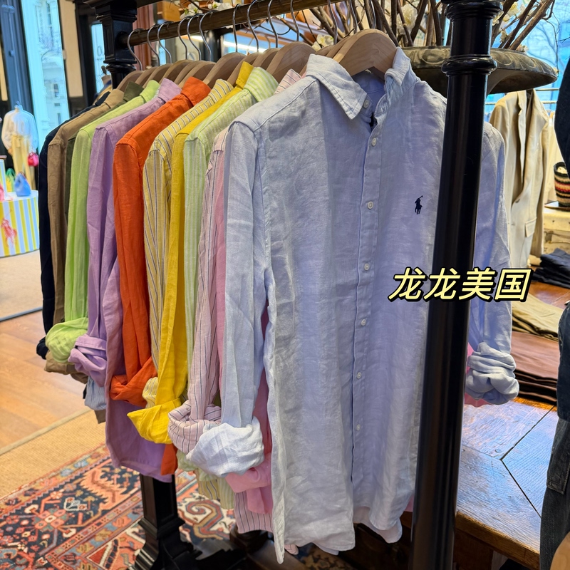 Dragon American Polo Ralph Lauren Adult Linen Shirt Dragon American Polo Ralph Lauren Adult Linen Shirt
