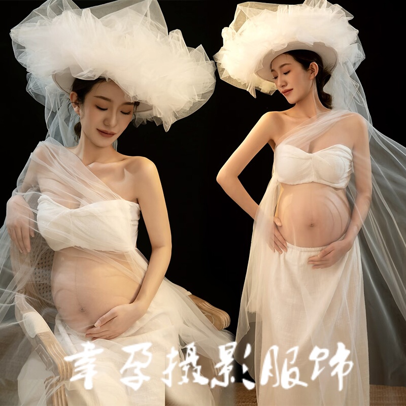 Photo Studio Maternity Photo Theme New French High-End Fashion European and American Style Pregnant Mommy Belly Photo Photography Clothes Photo Studio Maternity Photo Theme New French High-End Fashion European and American Style Pregnant Mommy Belly Photo Photography Clothes