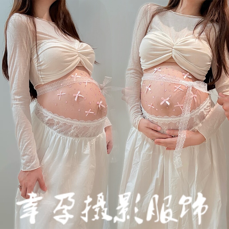 Maternity Photo Outfit, New Lace Dress, Beautiful and Simple, Studio Maternity Belly Photo Shoot Clothes, for Photoshoot at Home Maternity Photo Outfit, New Lace Dress, Beautiful and Simple, Studio Maternity Belly Photo Shoot Clothes, for Photoshoot at Home