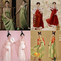 Studio photo femmes enceintes photo vêtements rétro style chinois style chinois ancien Hanfu costume femmes enceintes Hanfu art photographie photographie