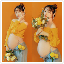 Pregnant woman photo writing costume 2021 new cute sweet pregnant mother taking pictures of clothes shadow building pregnant woman costume