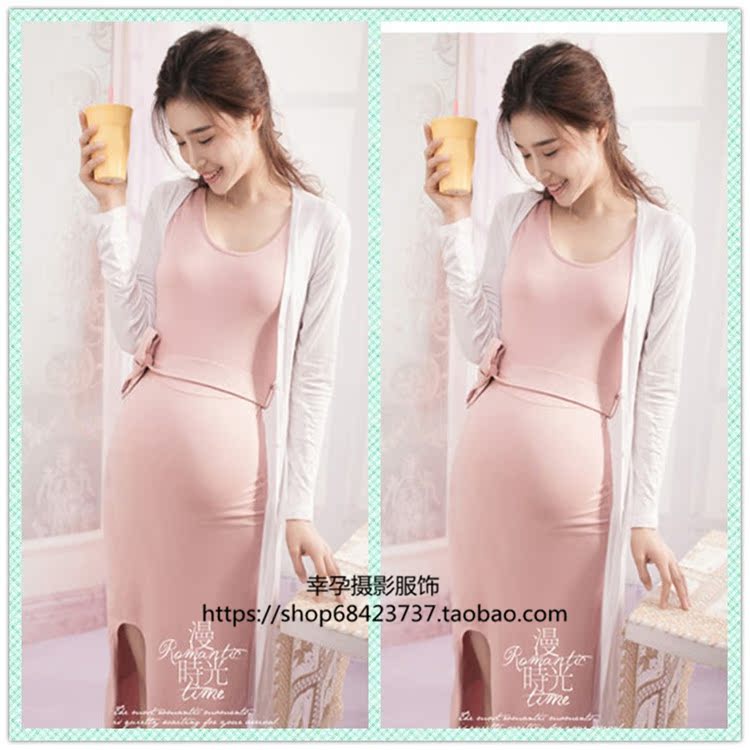 Phụ nữ mang thai ảnh quần áo 2019 mới váy ren Hàn Quốc Quần áo ảnh mẹ chụp ảnh phụ nữ mang thai chụp ảnh quần áo shop bầu đẹp