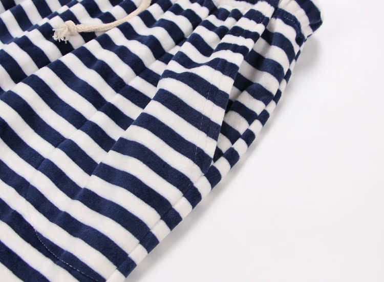 Mùa thu và mùa đông sọc flannel đồ ngủ nữ ấm đảo nhung quần mùa đông lỏng quần dày Nhật Bản quần legging nam