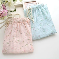 Quần pyjama cotton cotton nhỏ hoa nhà quần mùa xuân và mùa thu mỏng phần quần cotton sợi pyjama kích thước lớn quần nhà nữ do lot nam dep